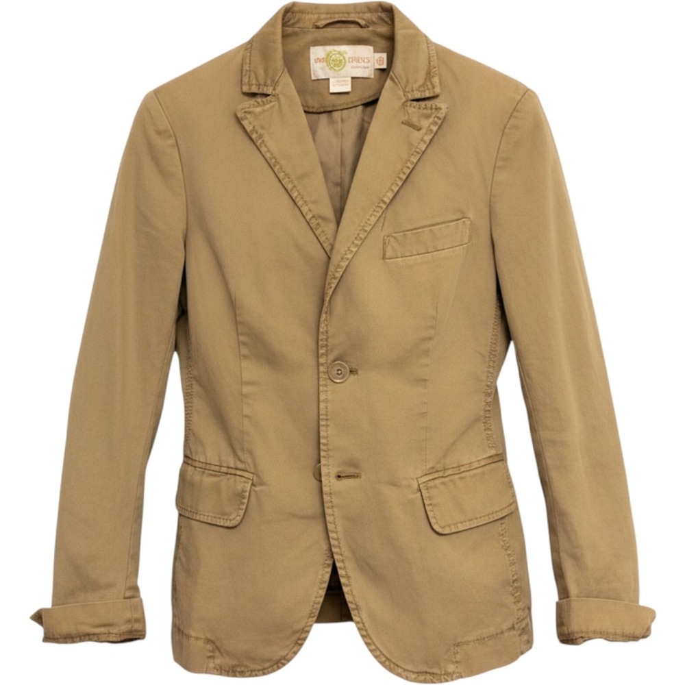 J.Crew Weathered Chino Blazer Khaki Tan Cotton‎ Twill Jacket 2